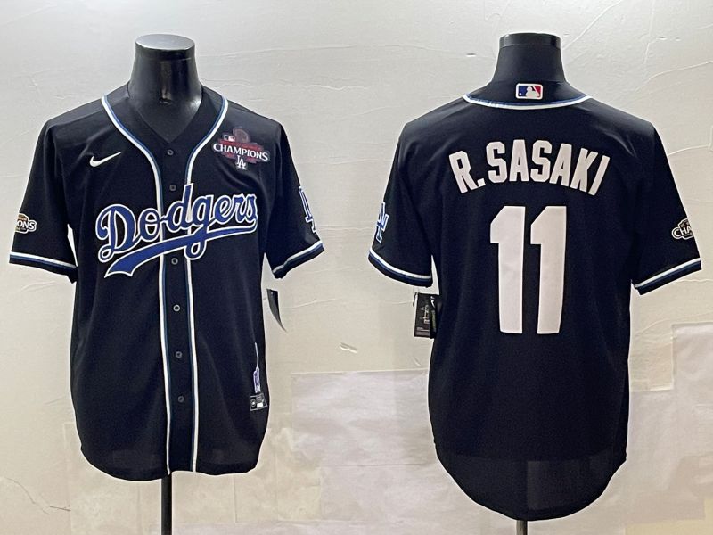 Men Los Angeles Dodgers 11 R.Sasaki Black Fashion Game 2025 Nike MLB Jersey style 30618